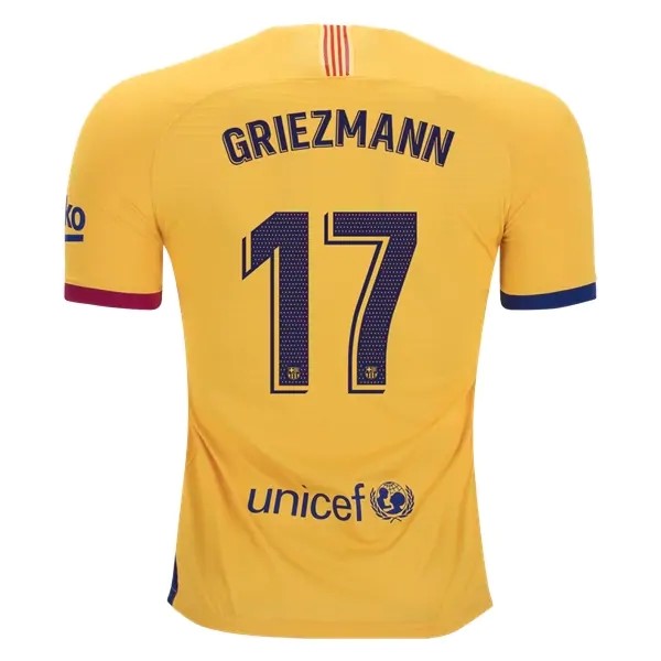 Camiseta Barcelona NO.17 Griezmann Segunda equipo 2019-20 Amarillo